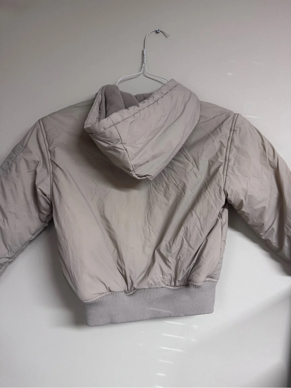 Old Navy Kids Light Beige Hooded Puffer Jacket